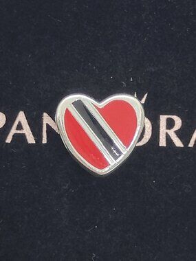Pandora Trinidad and Tobago Flag Exclusive Charm Heart Pendant S925 Silver